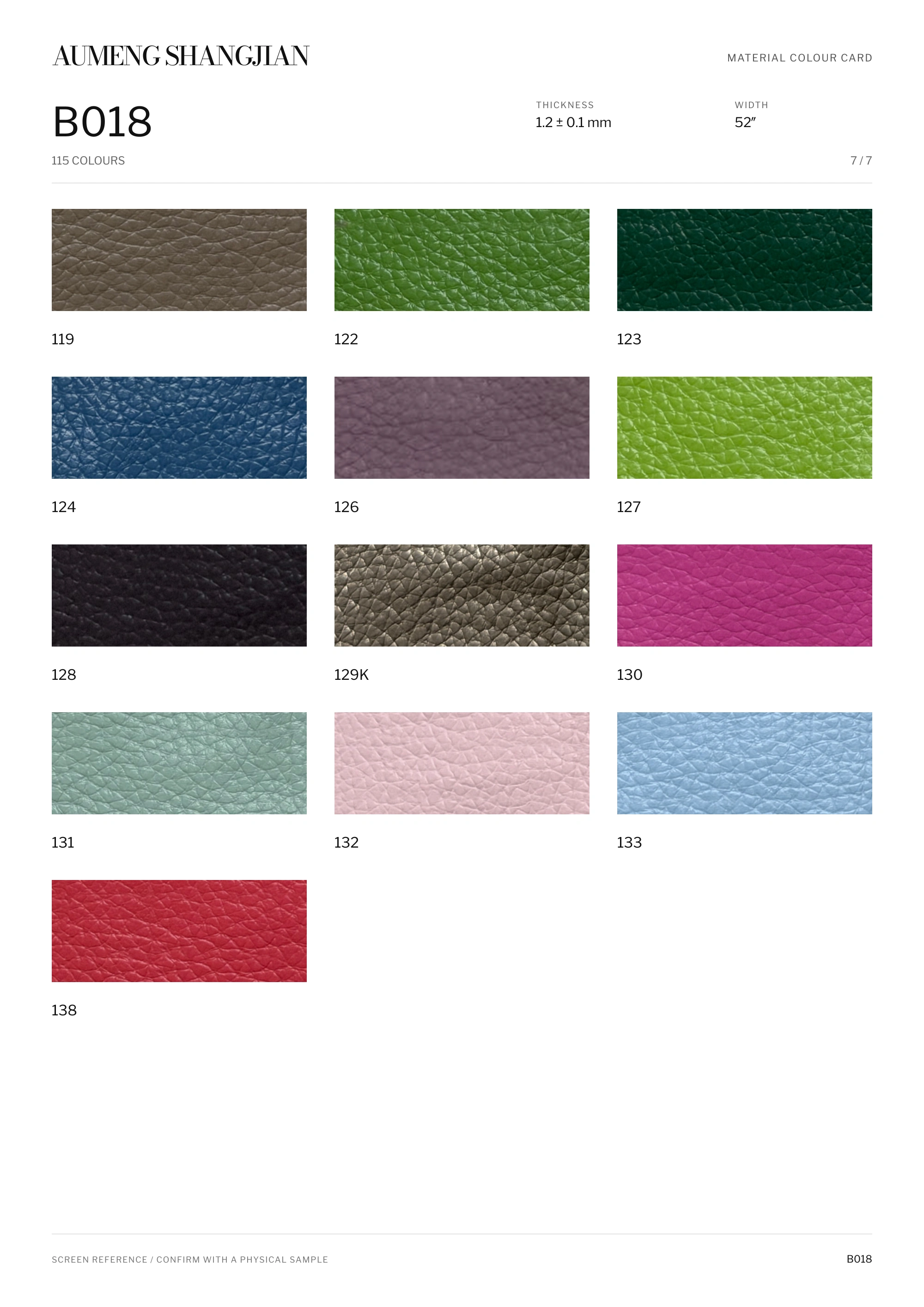 B018 Creased grain · Electronic colour card · 7 / 7