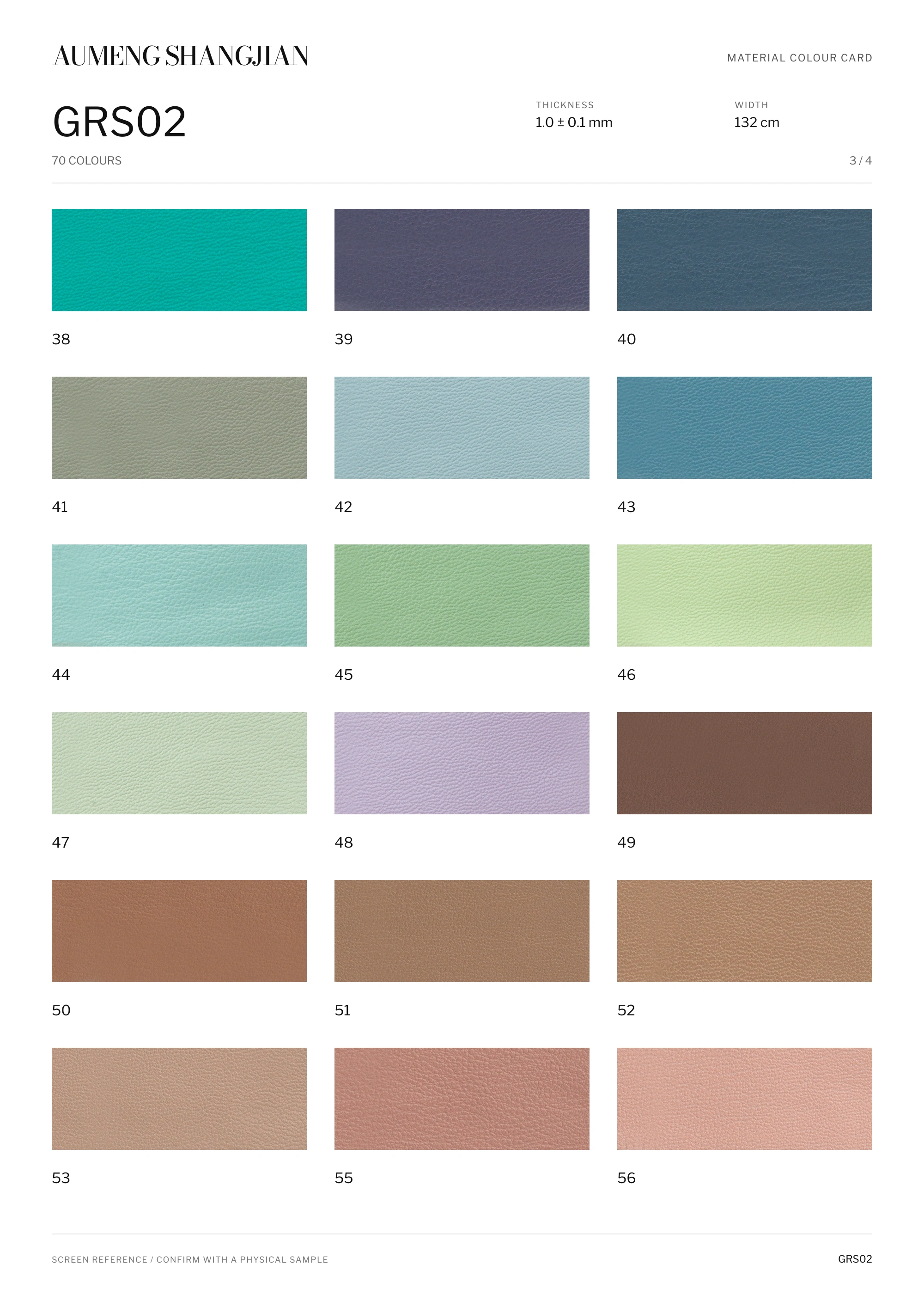 GRS02 Sheepskin grain · Electronic colour card · 3 / 4