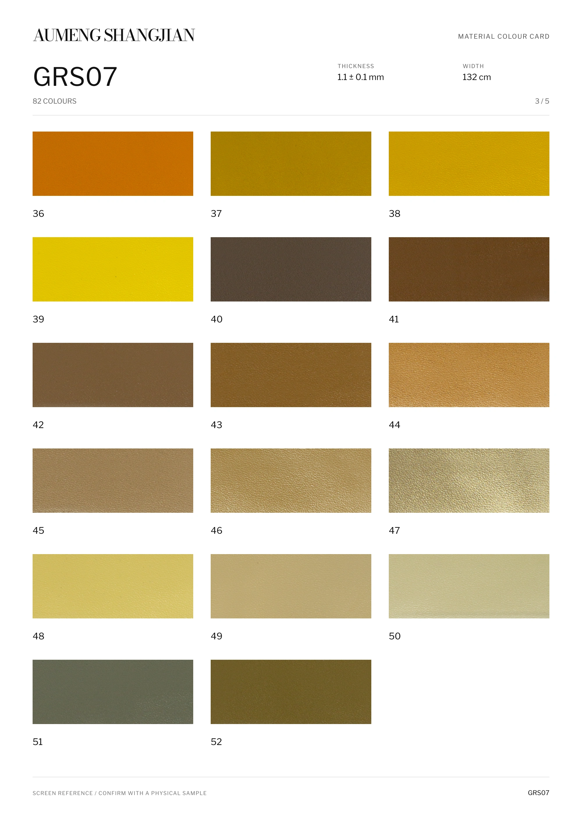 GRS07 Nappa grain · Electronic colour card · 3 / 5